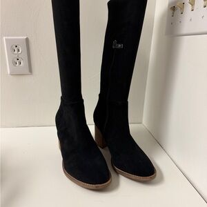 Blondo Nada Waterproof Suede Knee High Boots Black Size 8